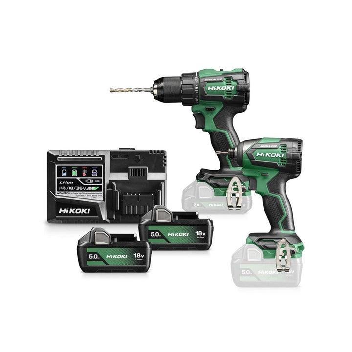 HiKOKI KC18DEWCZ Klop-boor-schroefmachine DV18DE + Slagschroevendraaier WH18D